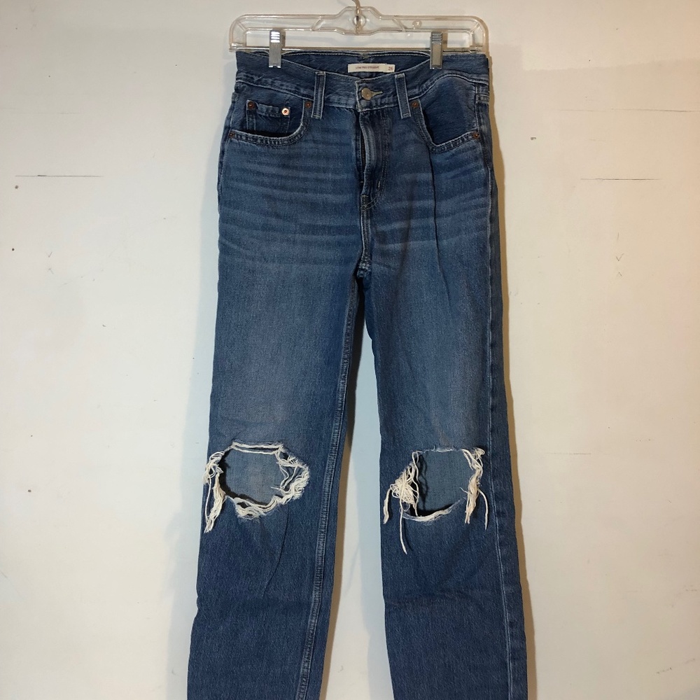 Levi’s Low Pro Straight jeans, straight leg, rips at knees, great condition